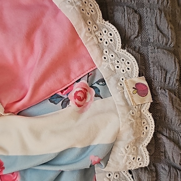 Linen pink cheeky plum shorties bummies & floral dress 12-18m - Picture 10 of 10